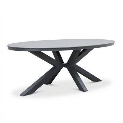 Firenze dining tuintafel 6 personen | sintered stone + aluminium | antraciet | 220cm ovaal