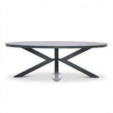 Firenze dining tuintafel 6 personen | sintered stone + aluminium | antraciet | 220cm ovaal