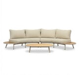 Florina loungeset 4 personen | aluminium + teakhout | beige | 3-delig
