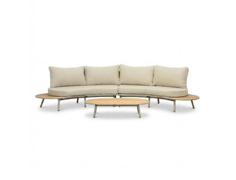 Florina loungeset 4 personen | aluminium + teakhout | beige | 3-delig
