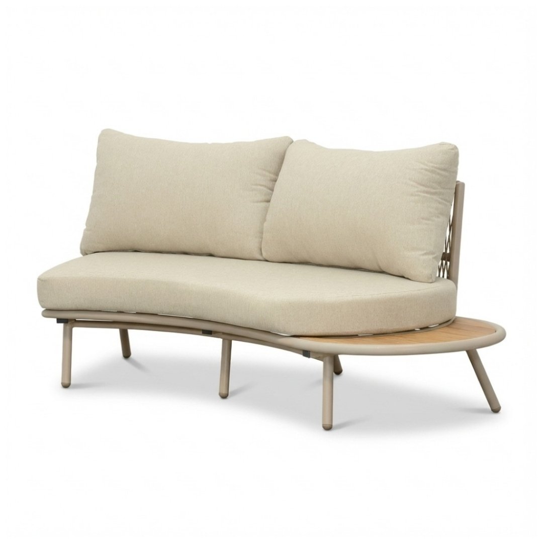 Florina loungeset 4 personen | aluminium + teakhout | beige | 3-delig