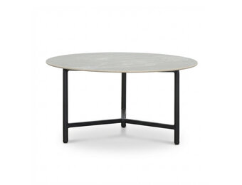 Logan koffietafel | sintered stone + aluminium | Marble Grey | 75cm rond