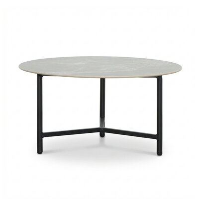 Logan koffietafel | sintered stone + aluminium | Marble Grey | 75cm rond