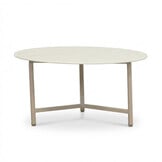 Logan koffietafel | sintered stone + aluminium | Marble Latte | 75cm rond