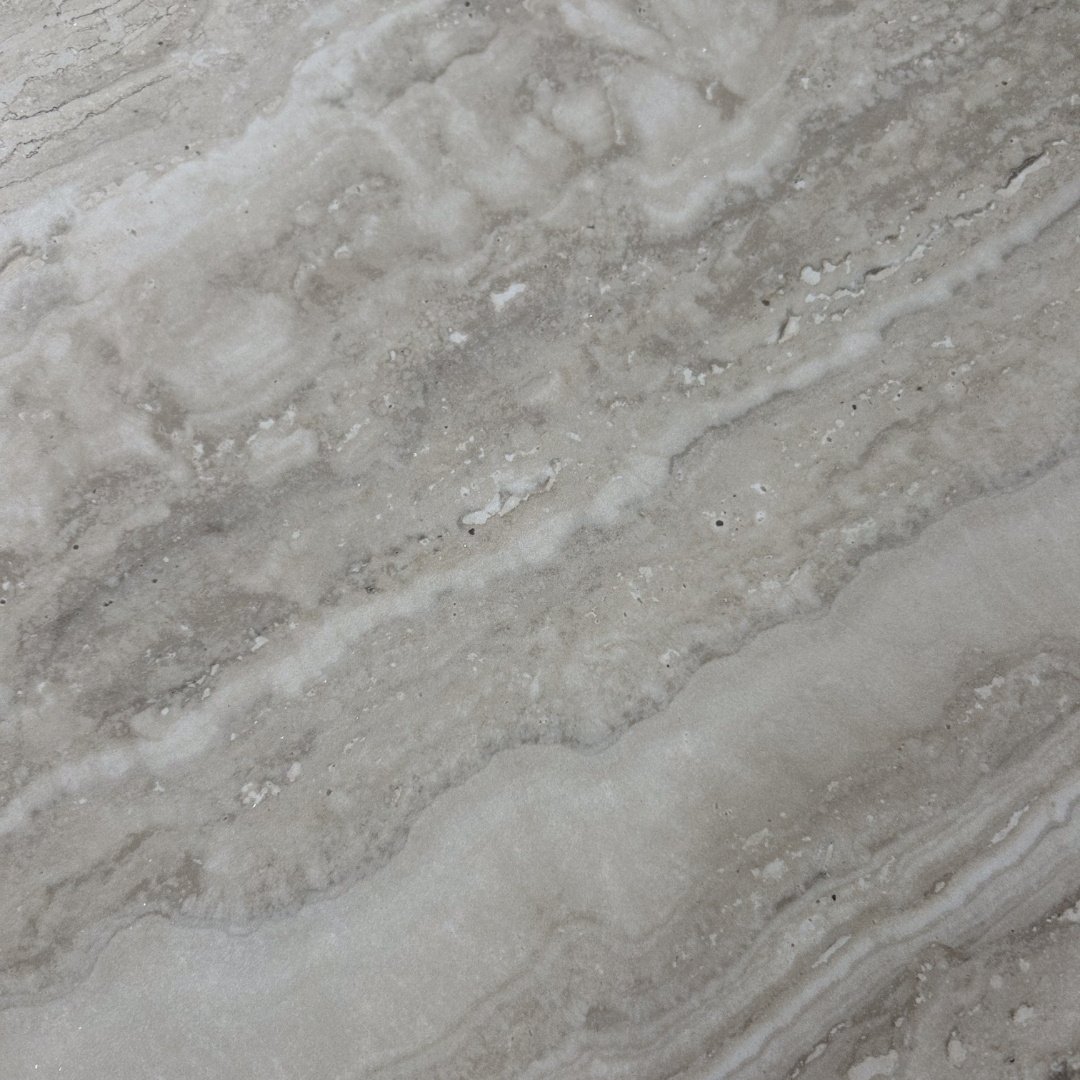 Logan koffietafel | sintered stone + aluminium | Marble Latte | 50cm rond