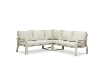 Lola hoek loungeset 5 personen | aluminium + polywood | beige | 3-delig - 220x220cm