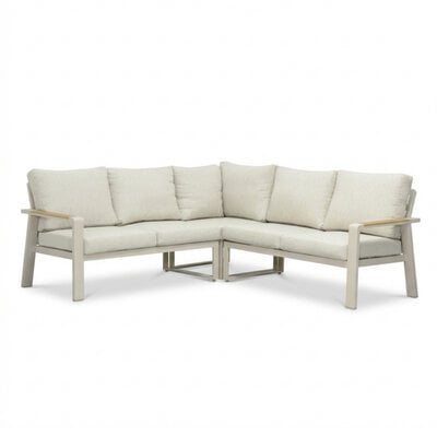 Lola hoek loungeset 5 personen | aluminium + polywood | beige | 3-delig - 220x220cm