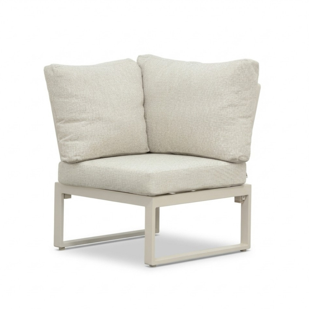 Lola hoek loungeset 5 personen | aluminium + polywood | beige | 3-delig - 220x220cm