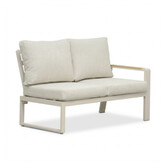 Lola hoek loungeset 5 personen incl. tafel | aluminium + polywood | beige | 4-delig - 220x220cm