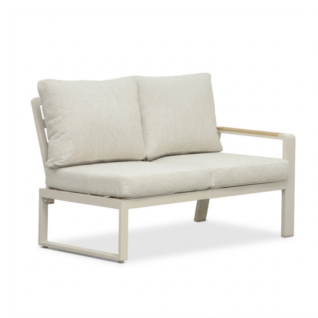 Lola hoek loungeset 5 personen incl. tafel | aluminium + polywood | beige | 4-delig - 220x220cm