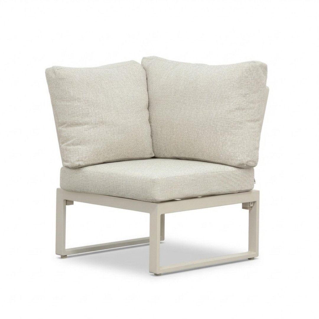 Lola hoek loungeset 5 personen incl. tafel | aluminium + polywood | beige | 4-delig - 220x220cm