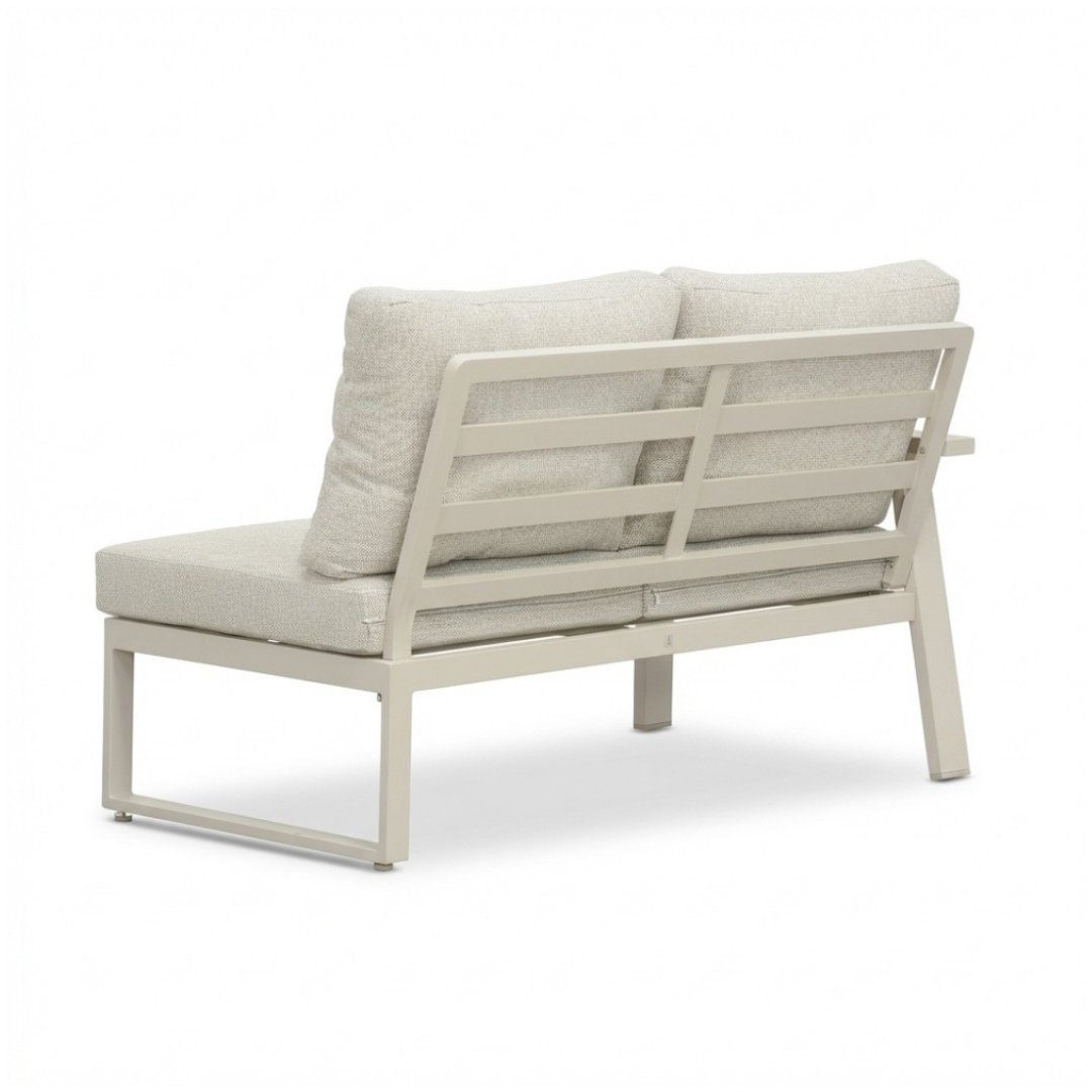 Lola hoek loungeset 5 personen incl. tafel | aluminium + polywood | beige | 4-delig - 220x220cm