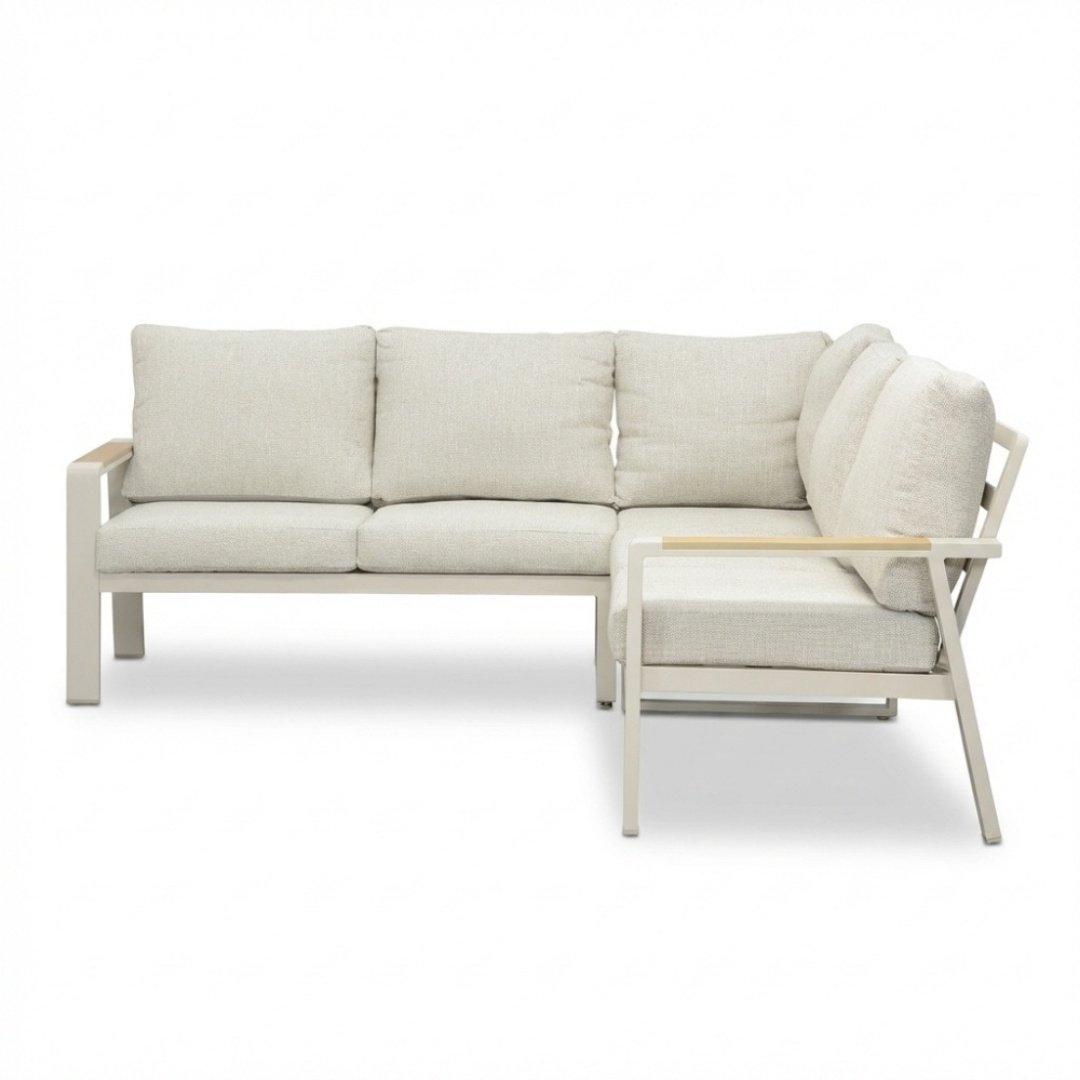 Lola hoek loungeset 5 personen | aluminium + polywood | beige | 3-delig - 220x220cm