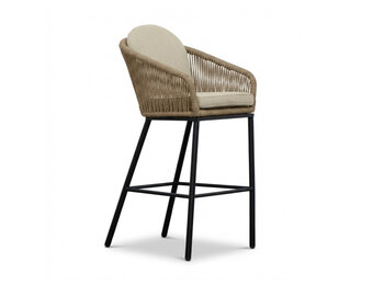 Mara dining barstoel | touw + aluminium | Sahara Dust