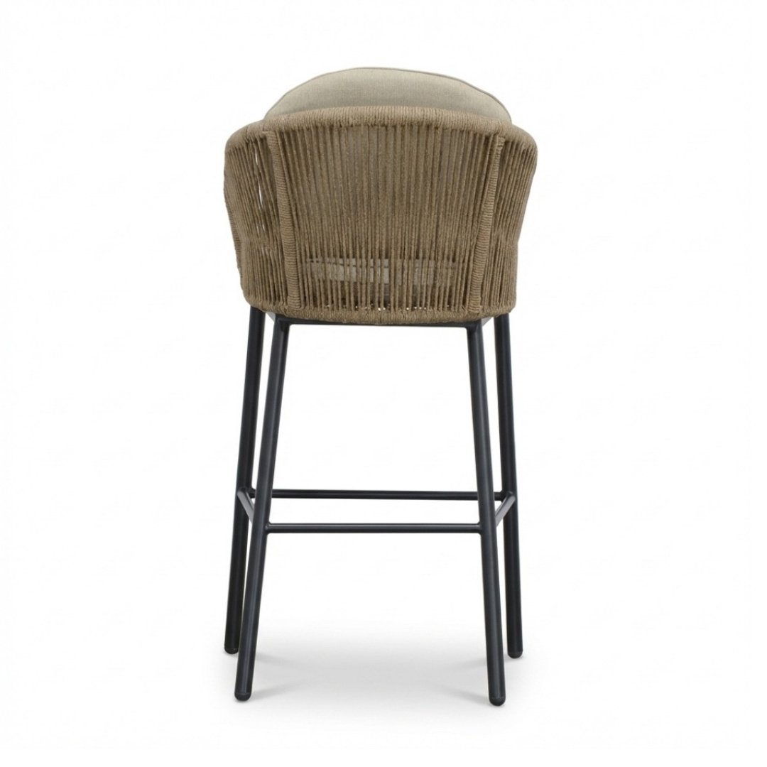 Mara dining barstoel | touw + aluminium | Sahara Dust