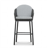 Mara dining barstoel | touw + aluminium | Stone Grey