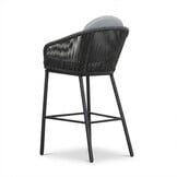 Mara dining barstoel | touw + aluminium | Stone Grey