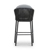 Mara dining barstoel | touw + aluminium | Stone Grey