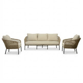 Mara stoel-bank loungeset 5 personen | touw + aluminium | Sahara Dust | 3-delig
