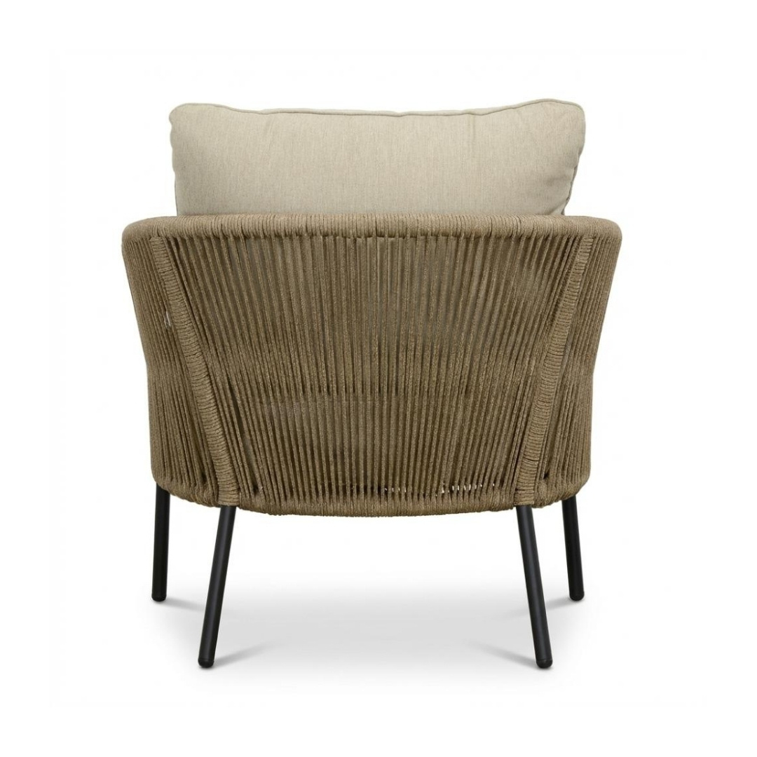 Mara stoel-bank loungeset 5 personen | touw + aluminium | Sahara Dust | 3-delig