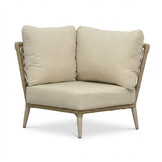 Palermo hoek loungeset 5 personen incl. tafels | aluminium + touw | Sandstone | 5-delig - 230x230cm