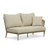 Palermo hoek loungeset 5 personen incl. tafels | aluminium + touw | Sandstone | 5-delig - 230x230cm