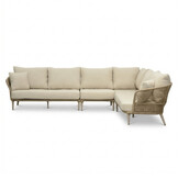 Palermo hoek loungeset 5 personen incl. tussenelement | aluminium + touw | Sandstone | 4-delig