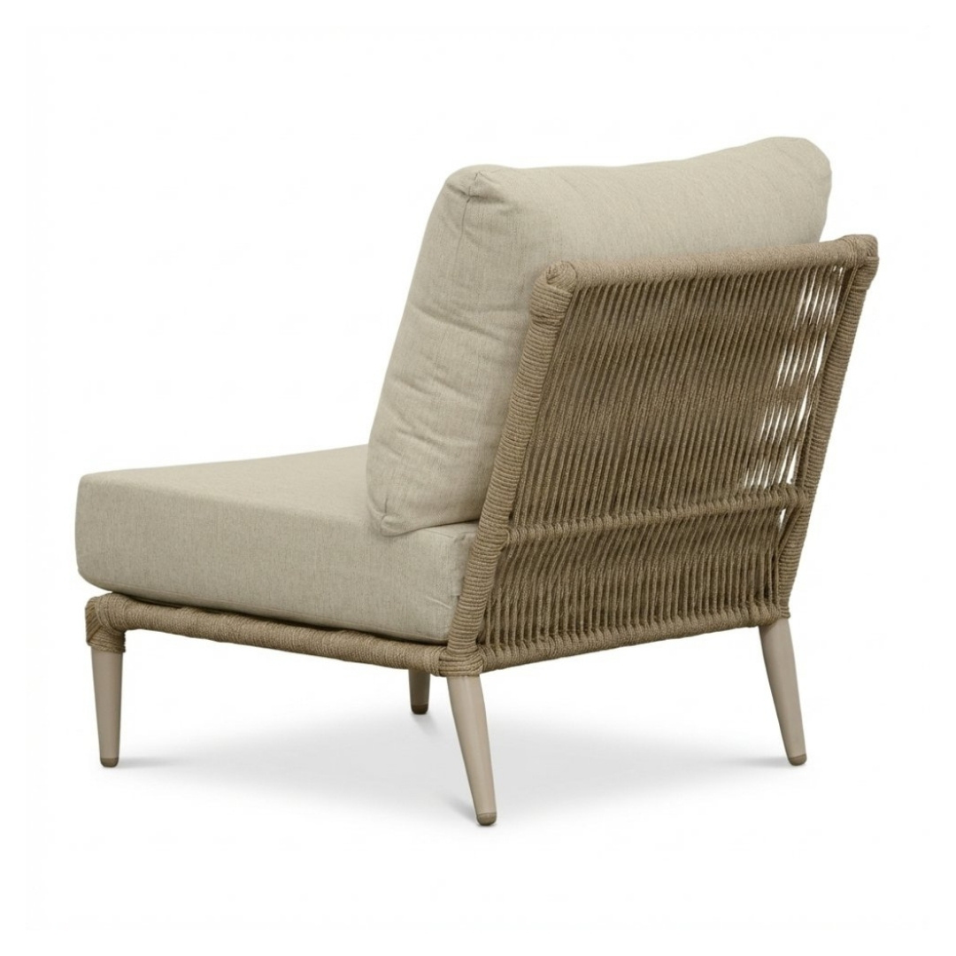 Palermo hoek loungeset 5 personen incl. tussenelement | aluminium + touw | Sandstone | 4-delig