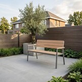 Berlijn tuinbank | polywood + aluminium | Natural Wood | 116cm