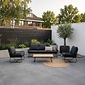 LUX outdoor living Portofino stoel-bank loungeset 5 personen | aluminium + teakhout | zwart | 4-delig
