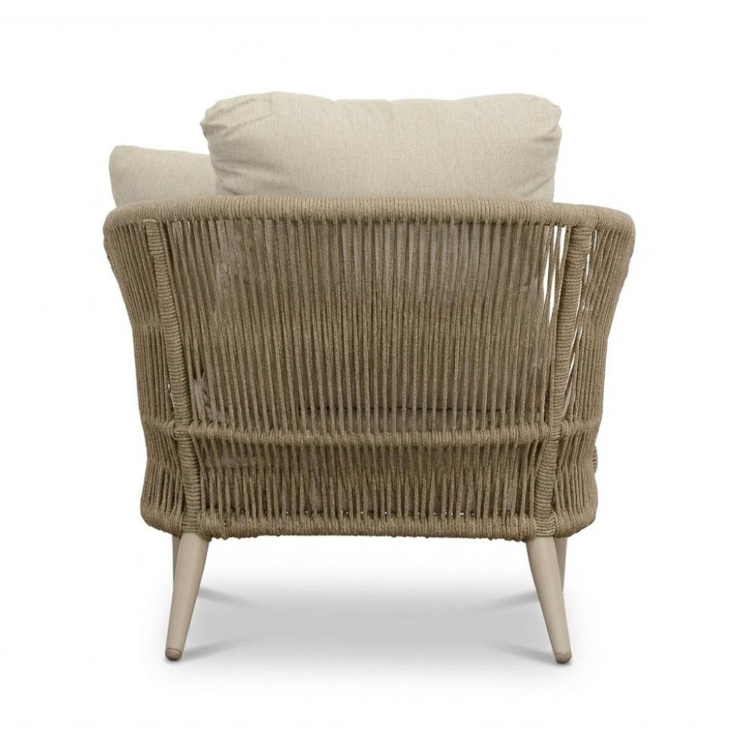 Palermo stoel-bank loungeset 5 personen | aluminium + touw | Sandstone | 3-delig