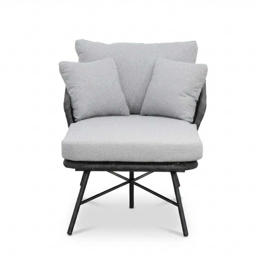 Tulum ligbed | touw + aluminium | Stone Grey