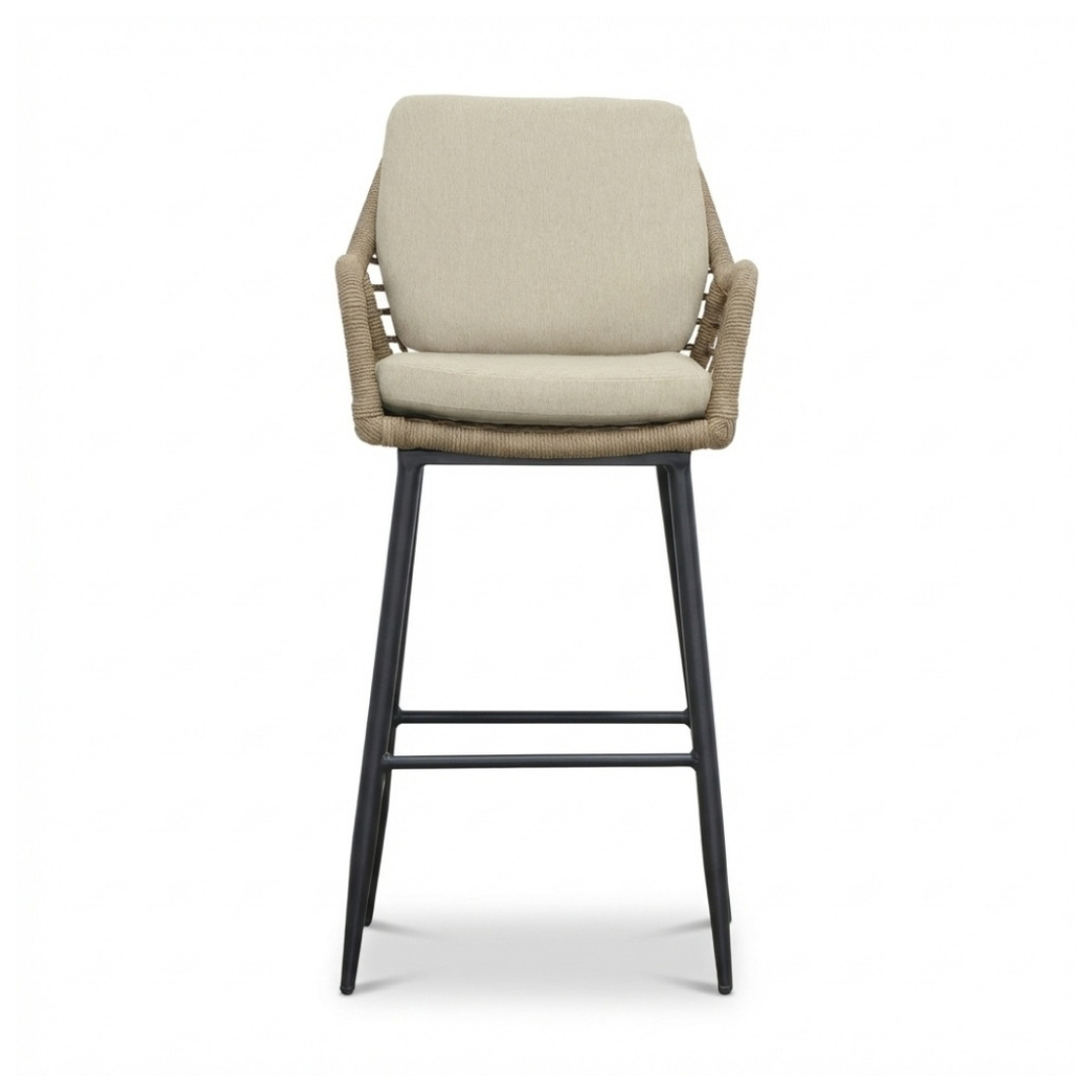 Valencia dining barstoel | touw + aluminium | Sahara Dust