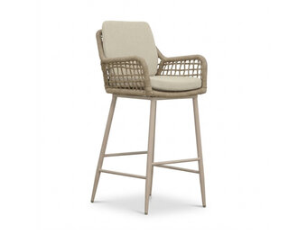 Valencia dining barstoel | touw + aluminium | Sandstone