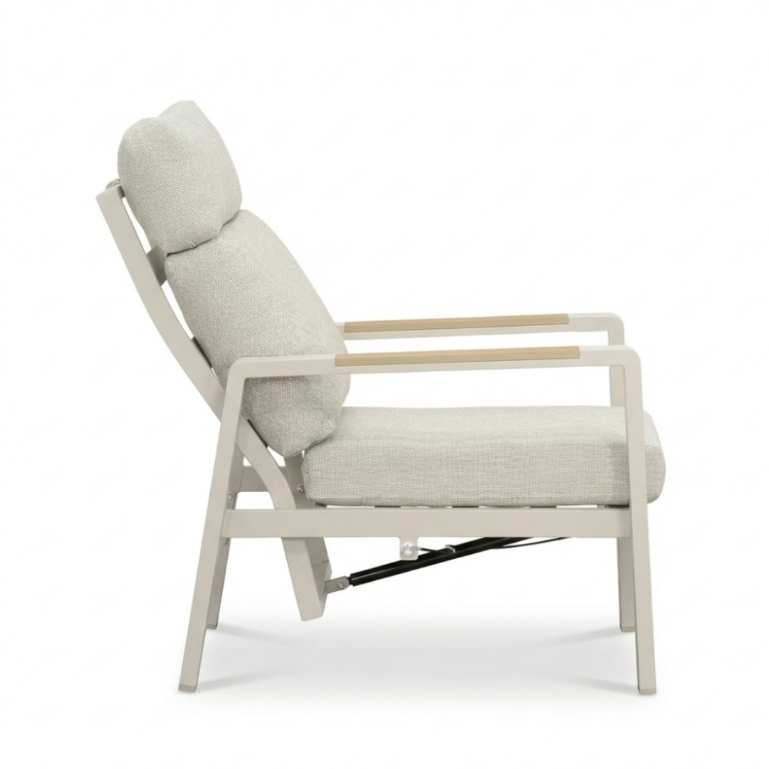 Manhattan loungestoel beige | aluminium + polywood | beige