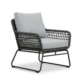 Valencia stoel-bank loungeset 5 personen | touw + aluminium | Stone Grey | 3-delig