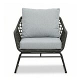 Valencia stoel-bank loungeset 5 personen | touw + aluminium | Stone Grey | 3-delig