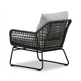 Valencia stoel-bank loungeset 5 personen | touw + aluminium | Stone Grey | 3-delig