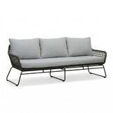 Valencia stoel-bank loungeset 5 personen | touw + aluminium | Stone Grey | 3-delig