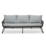 Valencia stoel-bank loungeset 5 personen | touw + aluminium | Stone Grey | 3-delig