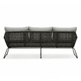 Valencia stoel-bank loungeset 5 personen | touw + aluminium | Stone Grey | 3-delig