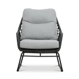 Valencia loungestoel | touw + aluminium | Stone Grey