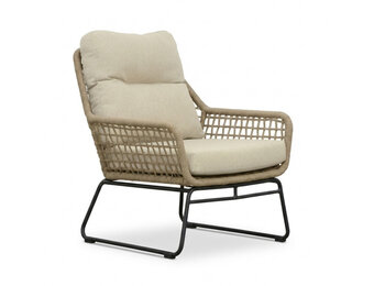 Valencia loungestoel | touw + aluminium | Sahara Dust