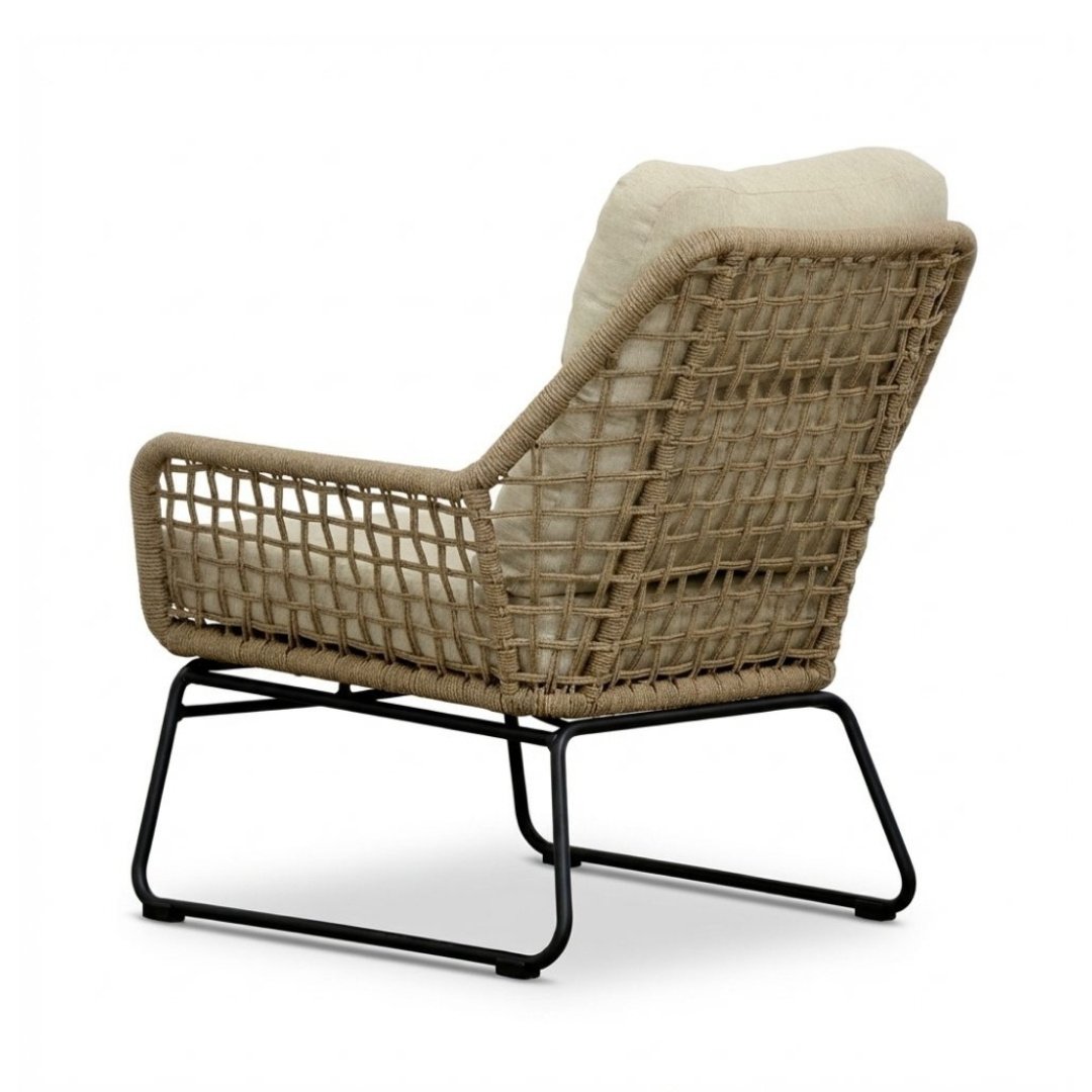 Valencia loungestoel | touw + aluminium | Sahara Dust