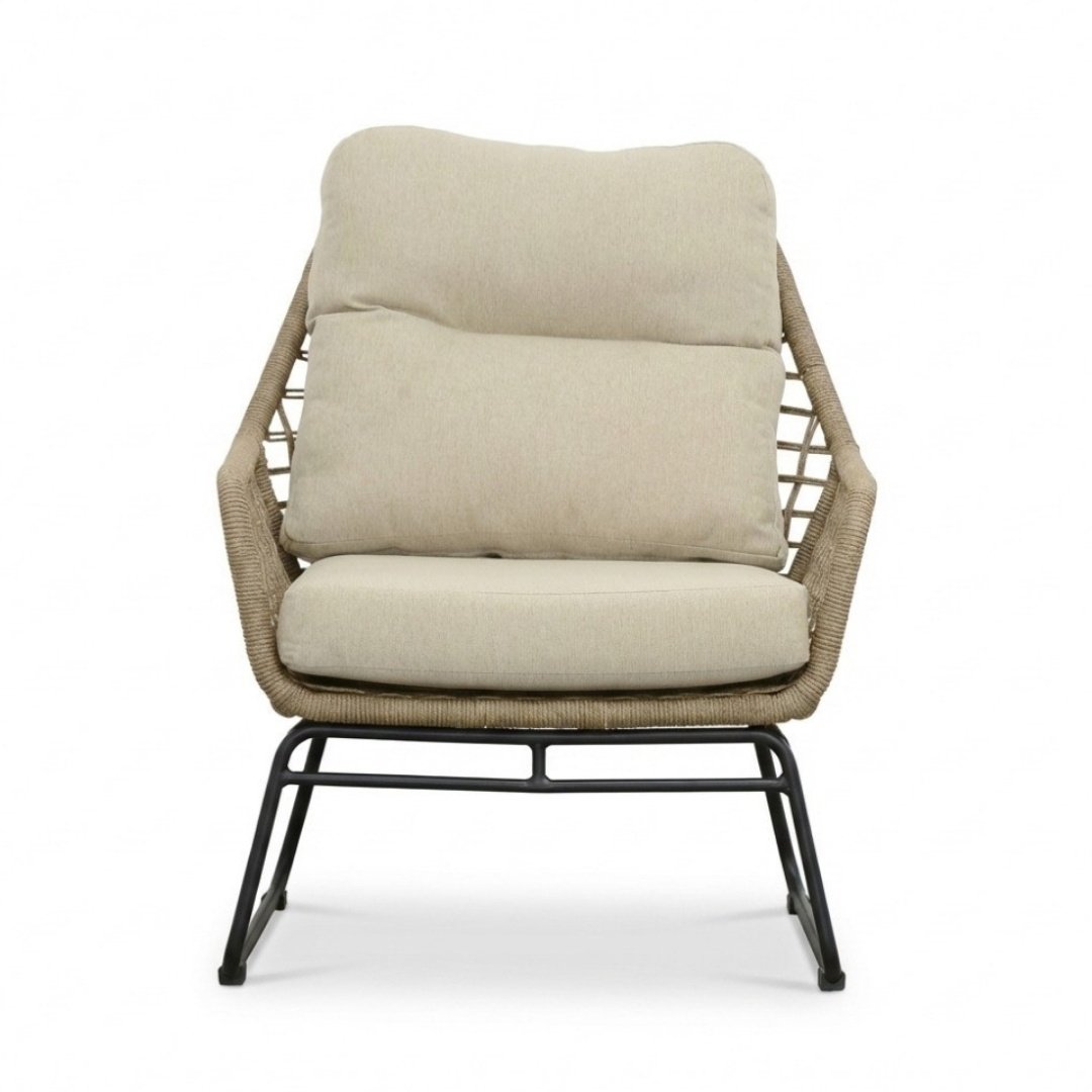 Valencia loungestoel | touw + aluminium | Sahara Dust