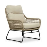 Valencia loungestoel incl. voetenbank | touw + aluminium | Sahara Dust