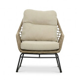 Valencia loungestoel incl. voetenbank | touw + aluminium | Sahara Dust