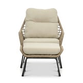 Valencia loungestoel incl. voetenbank | touw + aluminium | Sahara Dust