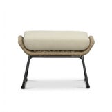 Valencia loungestoel incl. voetenbank | touw + aluminium | Sahara Dust