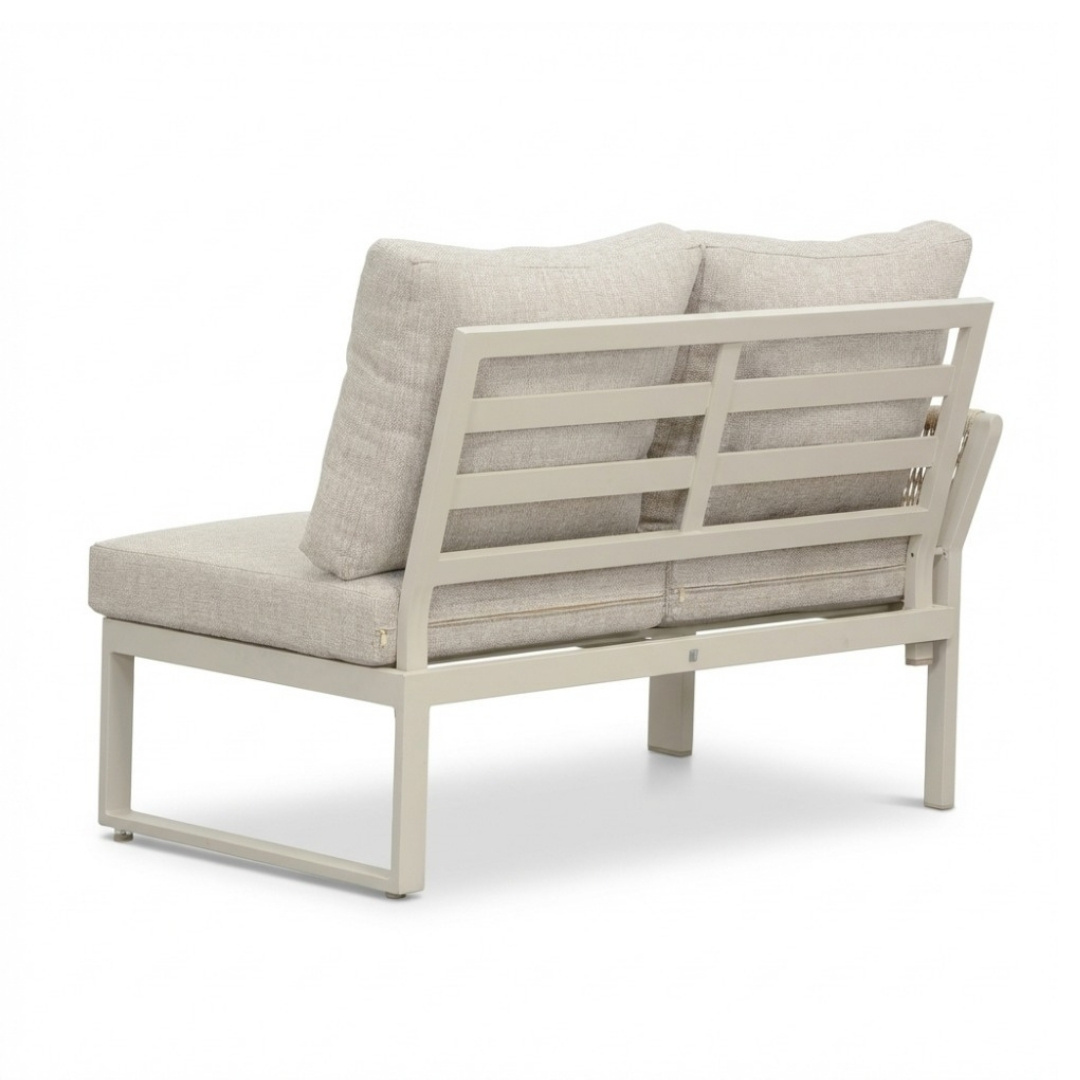 Venezia hoek loungeset incl. stoel 7 personen | aluminium + touw | beige | 5-delig - 267x207cm